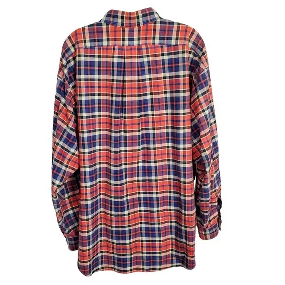 Ralph Lauren Big Shirt Mens Size XL Button Down Oxford Plaid 100% Cotton Logo - Picture 3 of 10